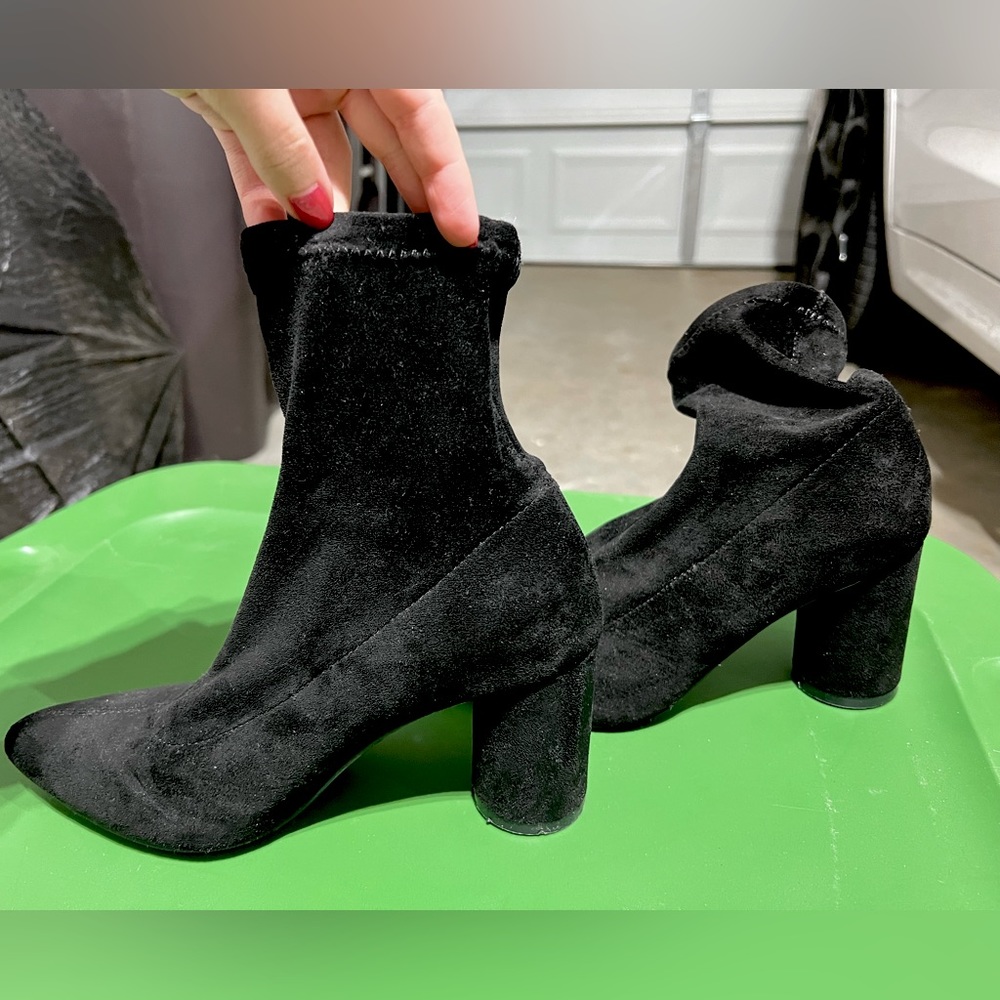 Suede sock booties